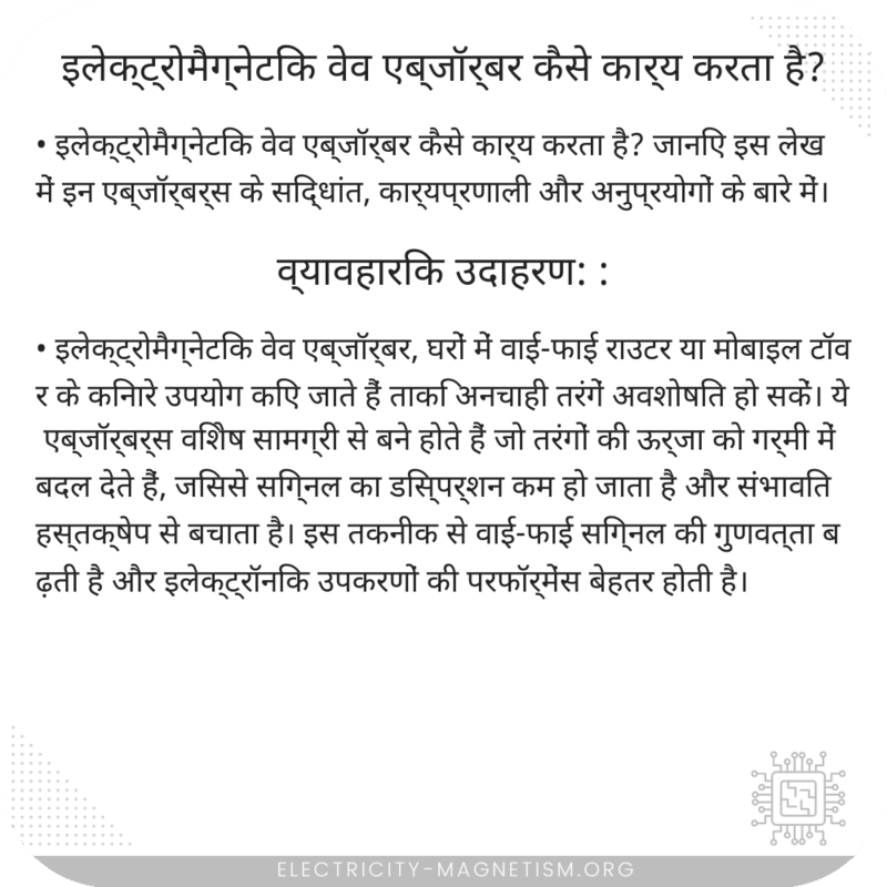 इलेक्ट्रोमैग्नेटिक वेव एब्जॉर्बर कैसे कार्य करता है?
