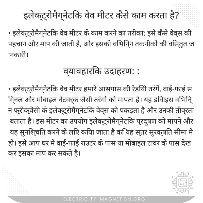 इलेक्ट्रोमैग्नेटिक वेव मीटर कैसे काम करता है?