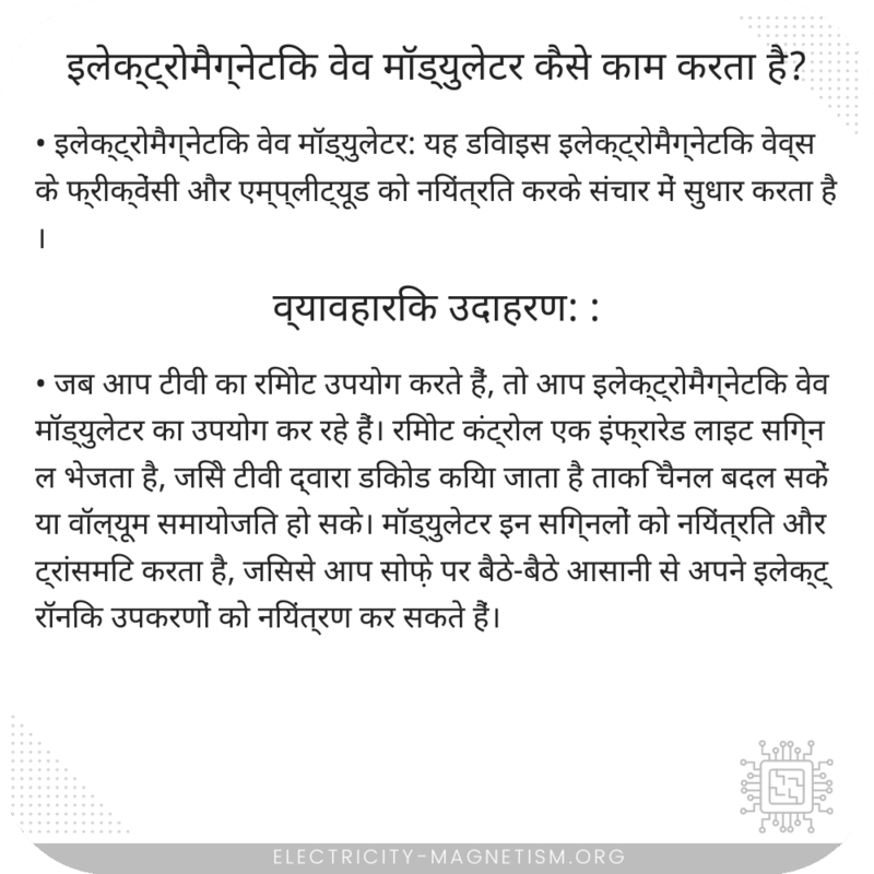 इलेक्ट्रोमैग्नेटिक वेव मॉड्युलेटर कैसे काम करता है?