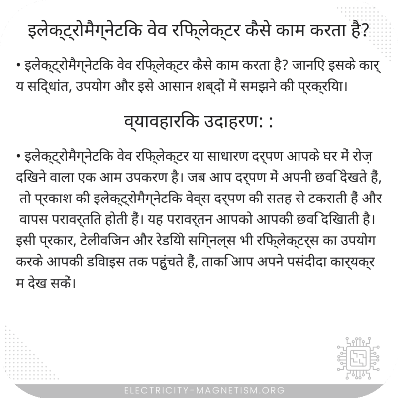 इलेक्ट्रोमैग्नेटिक वेव रिफ्लेक्टर कैसे काम करता है?