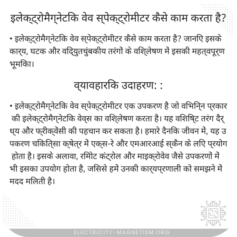 इलेक्ट्रोमैग्नेटिक वेव स्पेक्ट्रोमीटर कैसे काम करता है?