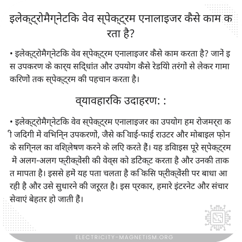 इलेक्ट्रोमैग्नेटिक वेव स्पेक्ट्रम एनालाइजर कैसे काम करता है?