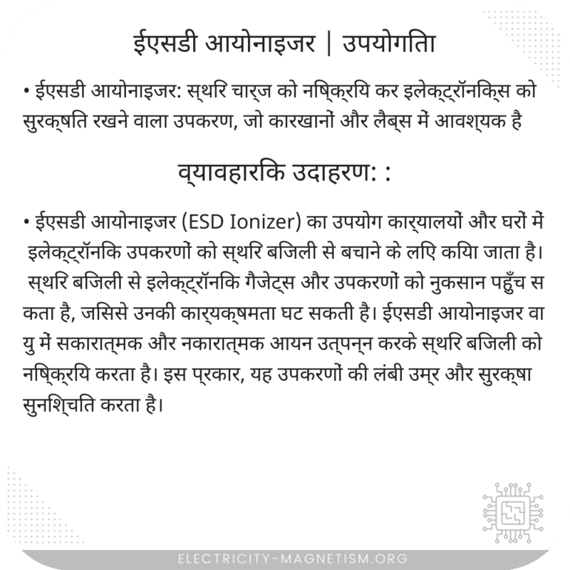 ईएसडी आयोनाइजर | उपयोगिता