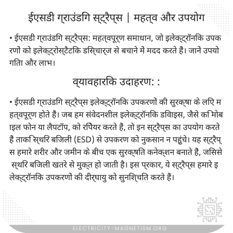 ईएसडी ग्राउंडिंग स्ट्रैप्स | महत्व और उपयोग