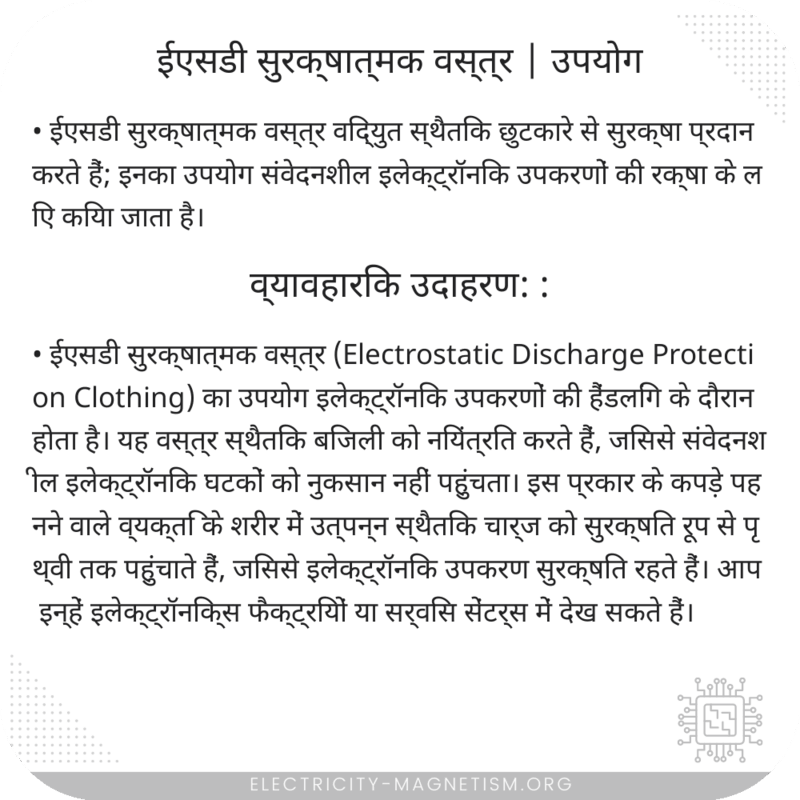 ईएसडी सुरक्षात्मक वस्त्र | उपयोग
