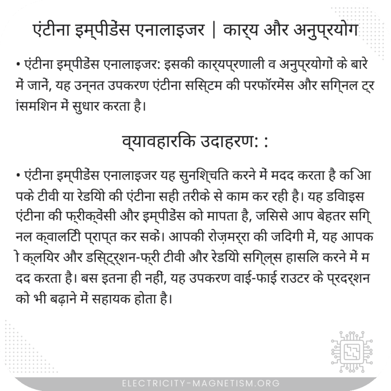 एंटीना इम्पीडेंस एनालाइजर | कार्य और अनुप्रयोग