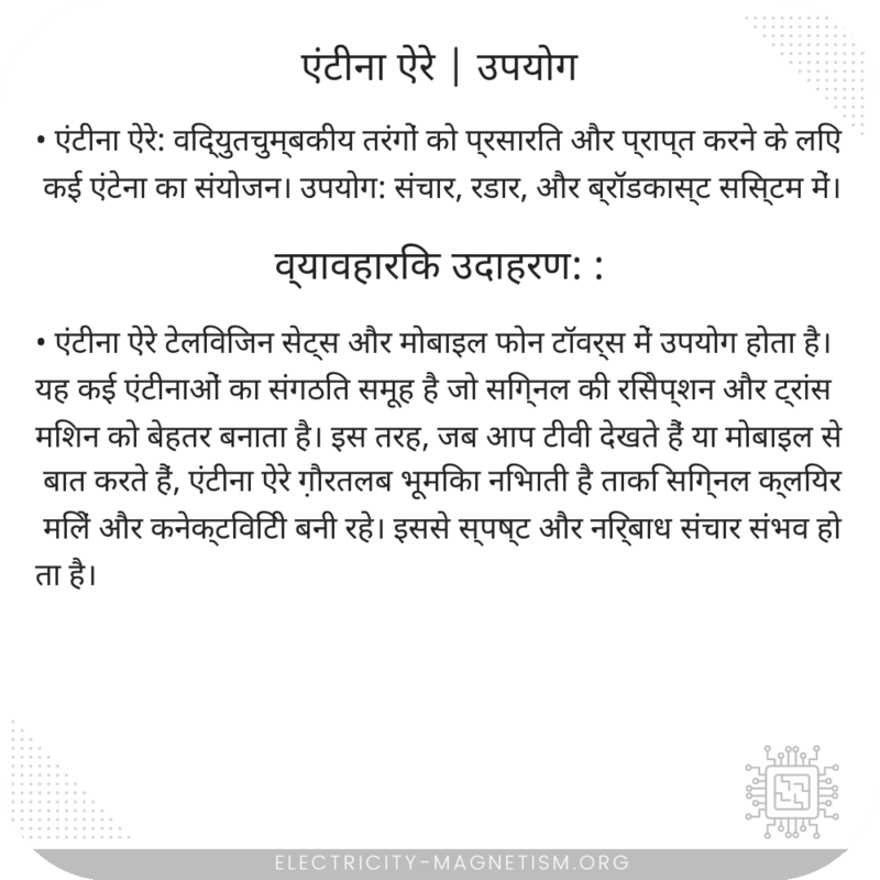 एंटीना ऐरे | उपयोग