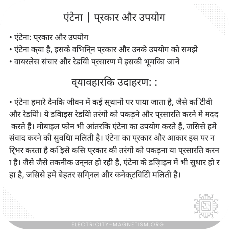 एंटेना | प्रकार और उपयोग