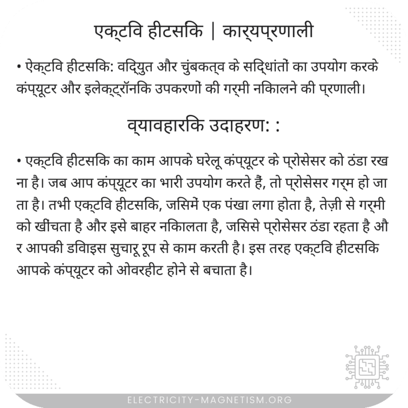 एक्टिव हीटसिंक | कार्यप्रणाली
