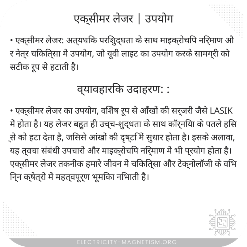 एक्सीमर लेजर | उपयोग