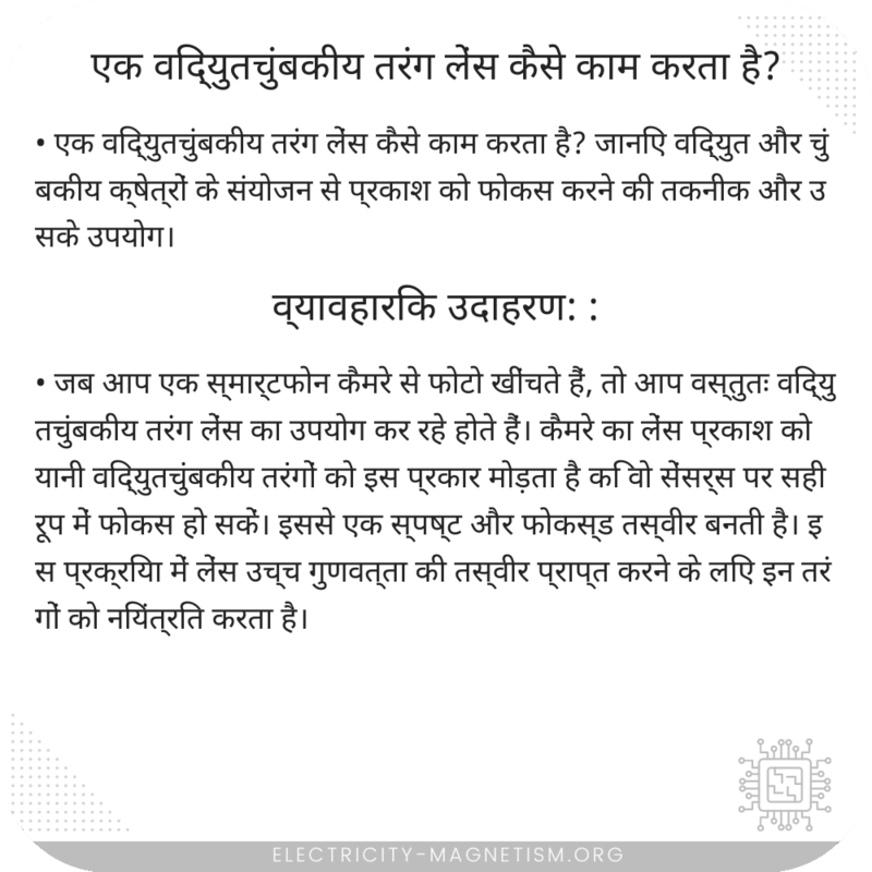 एक विद्युतचुंबकीय तरंग लेंस कैसे काम करता है?