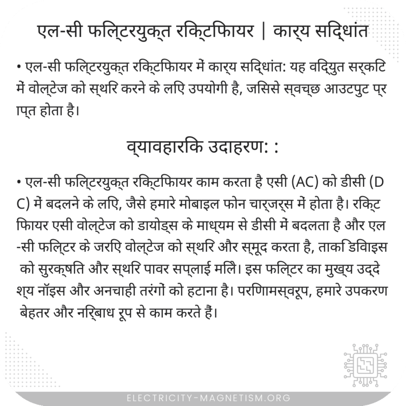 एल-सी फिल्टरयुक्त रिक्टिफायर | कार्य सिद्धांत