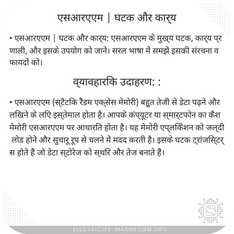 एसआरएएम | घटक और कार्य