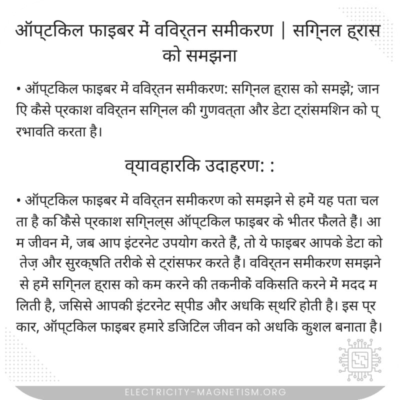 ऑप्टिकल फाइबर में विवर्तन समीकरण | सिग्नल ह्रास को समझना