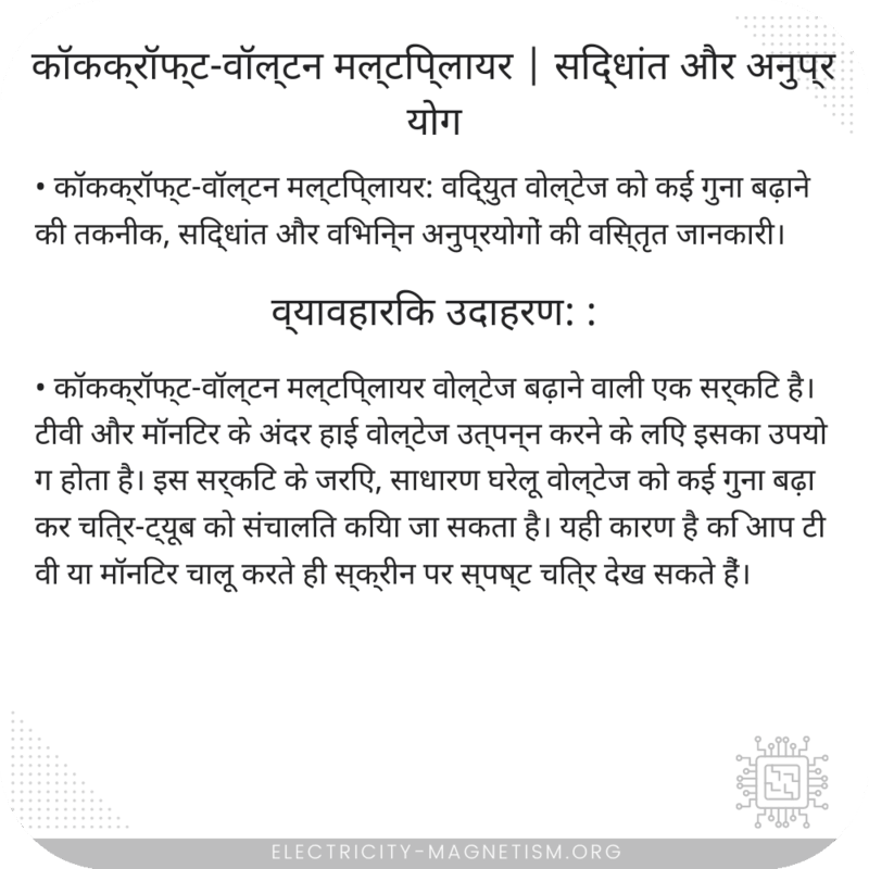 कॉकक्रॉफ्ट-वॉल्टन मल्टिप्लायर | सिद्धांत और अनुप्रयोग
