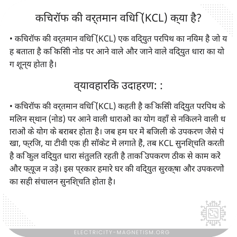 किचरॉफ की वर्तमान विधि (KCL) क्या है?