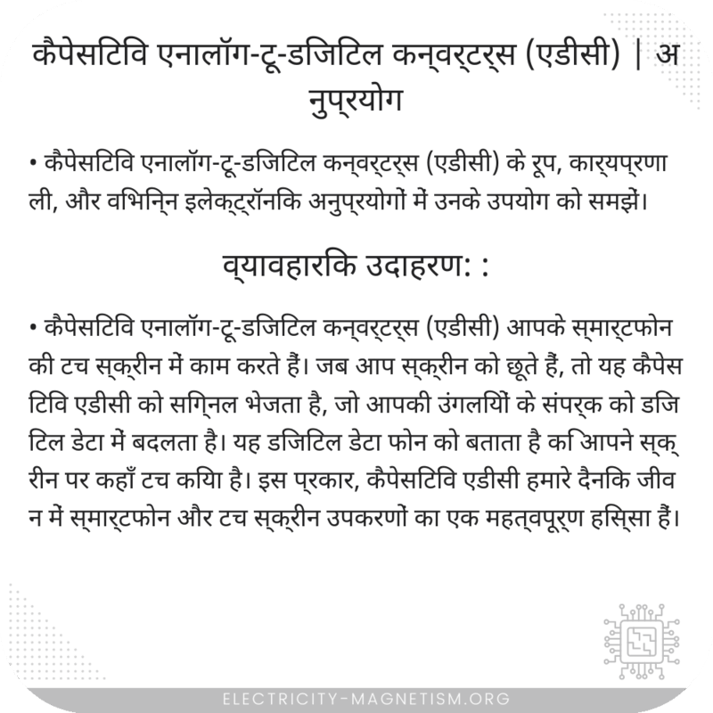 कैपेसिटिव एनालॉग-टू-डिजिटल कन्वर्टर्स (एडीसी) | अनुप्रयोग