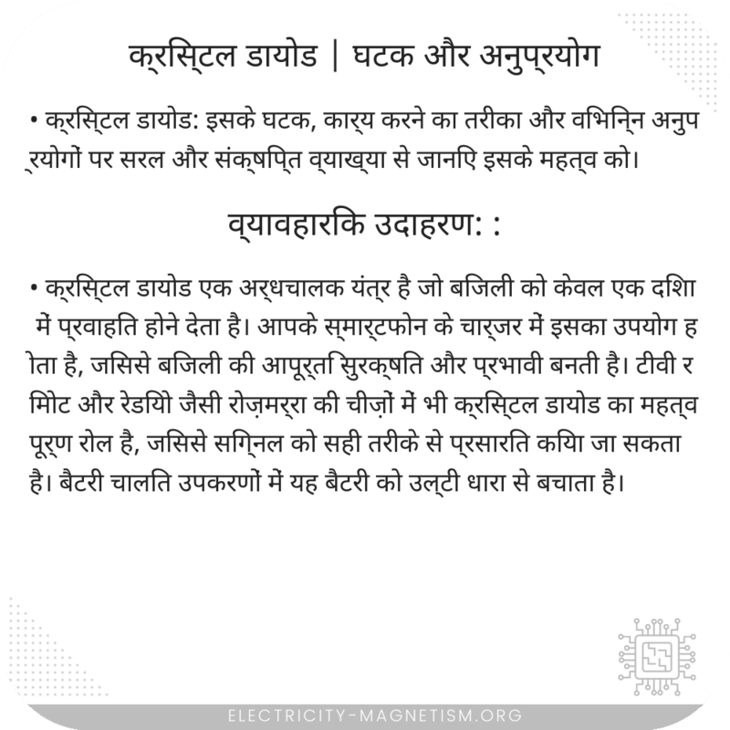 क्रिस्टल डायोड | घटक और अनुप्रयोग