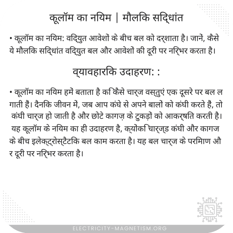 कूलॉम का नियम | मौलिक सिद्धांत