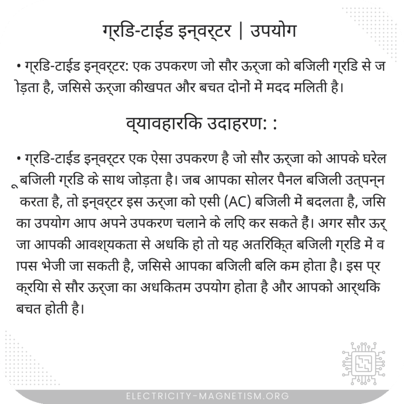 ग्रिड-टाईड इन्वर्टर | उपयोग