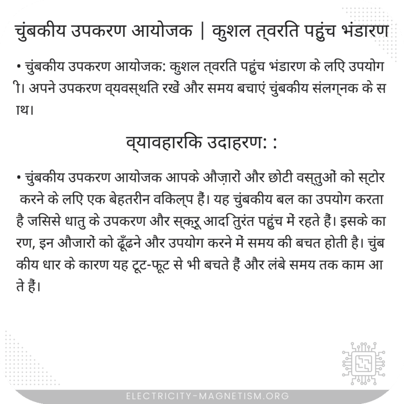चुंबकीय उपकरण आयोजक | कुशल त्वरित पहुंच भंडारण