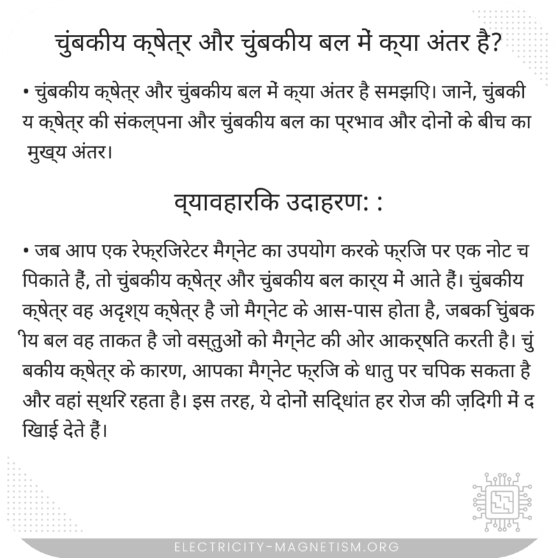 चुंबकीय क्षेत्र और चुंबकीय बल में क्या अंतर है?