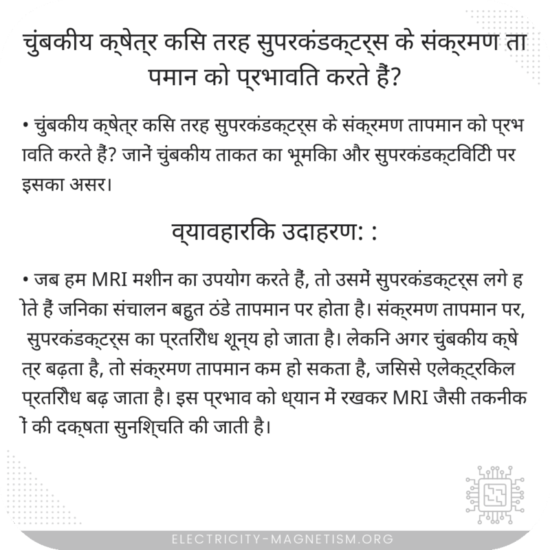 चुंबकीय क्षेत्र किस तरह सुपरकंडक्टर्स के संक्रमण तापमान को प्रभावित करते हैं?