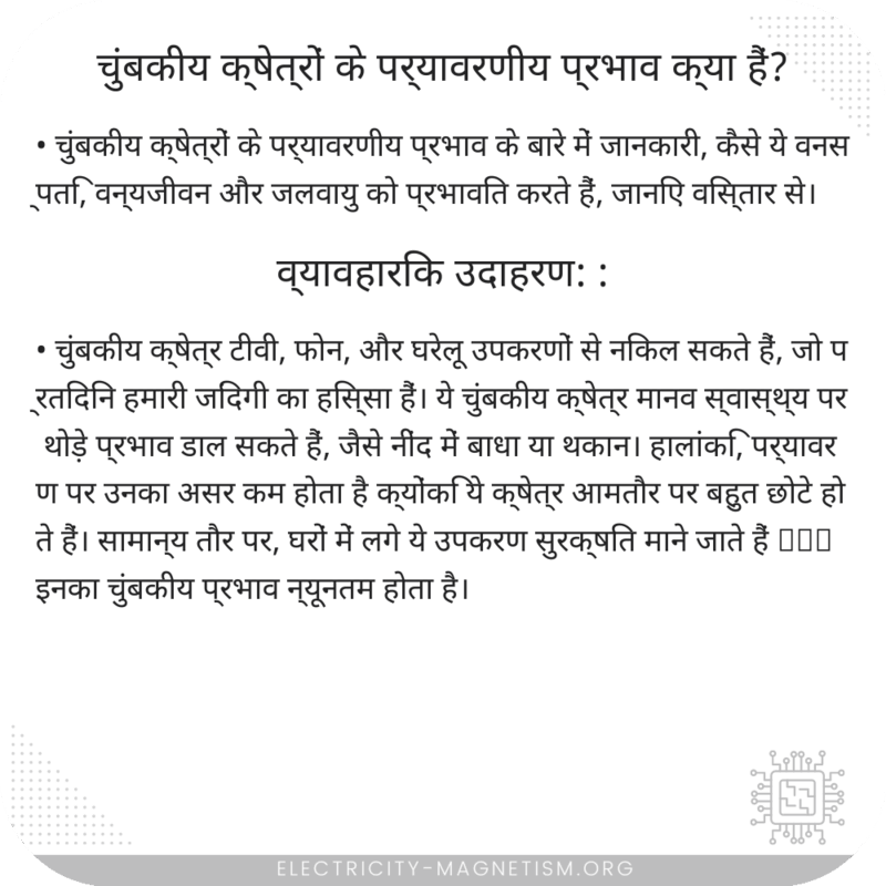 चुंबकीय क्षेत्रों के पर्यावरणीय प्रभाव क्या हैं?