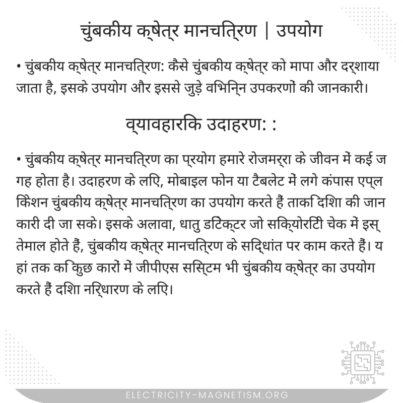 चुंबकीय क्षेत्र मानचित्रण | उपयोग