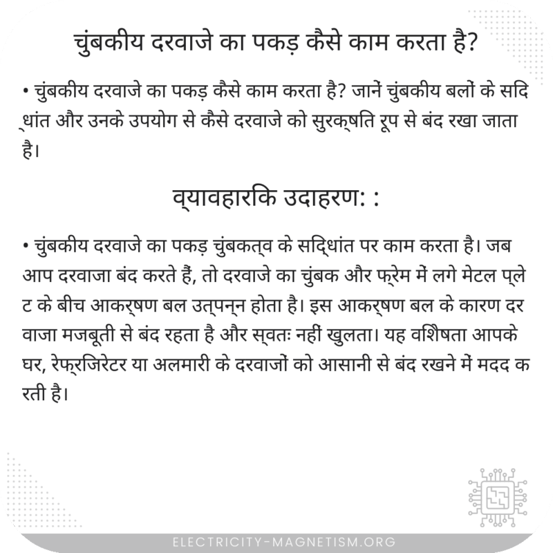 चुंबकीय दरवाजे का पकड़ कैसे काम करता है?