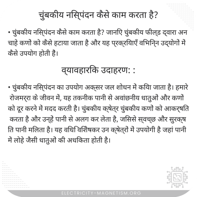 चुंबकीय निस्पंदन कैसे काम करता है?