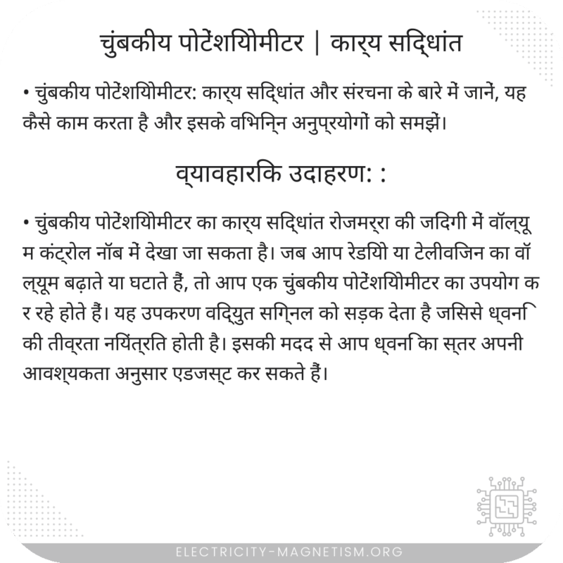 चुंबकीय पोटेंशियोमीटर | कार्य सिद्धांत