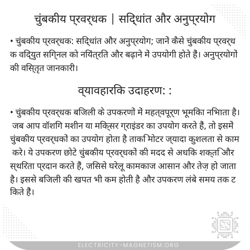 चुंबकीय प्रवर्धक | सिद्धांत और अनुप्रयोग