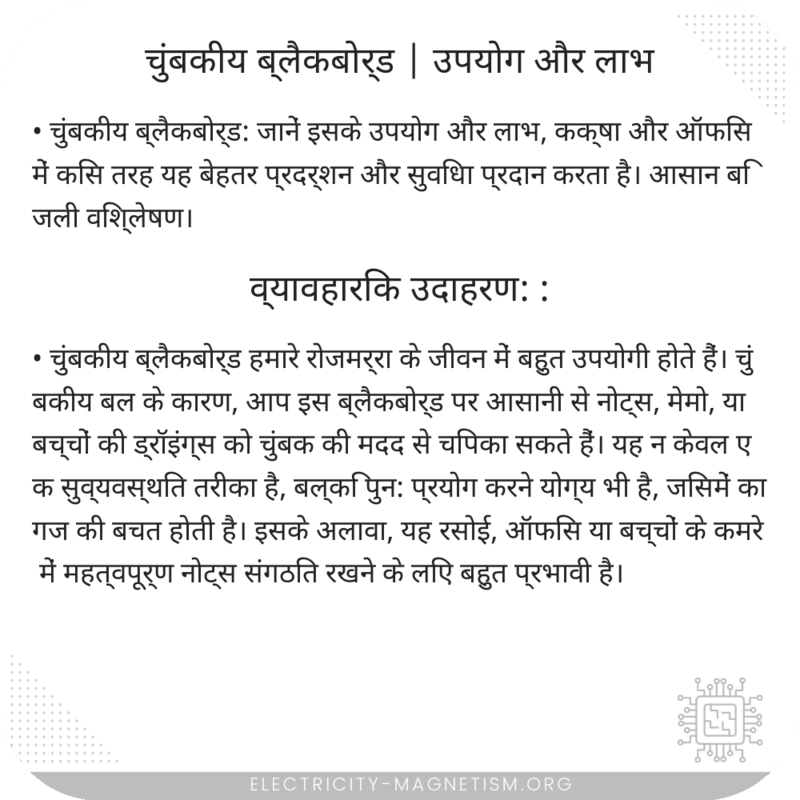 चुंबकीय ब्लैकबोर्ड | उपयोग और लाभ