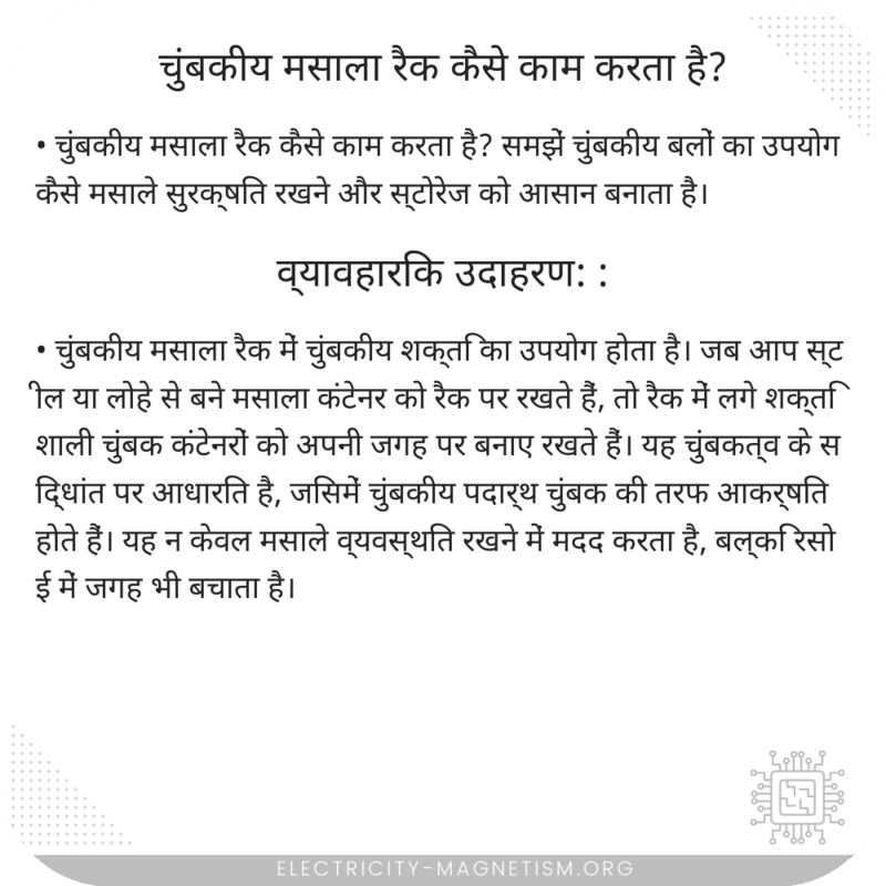 चुंबकीय मसाला रैक कैसे काम करता है?