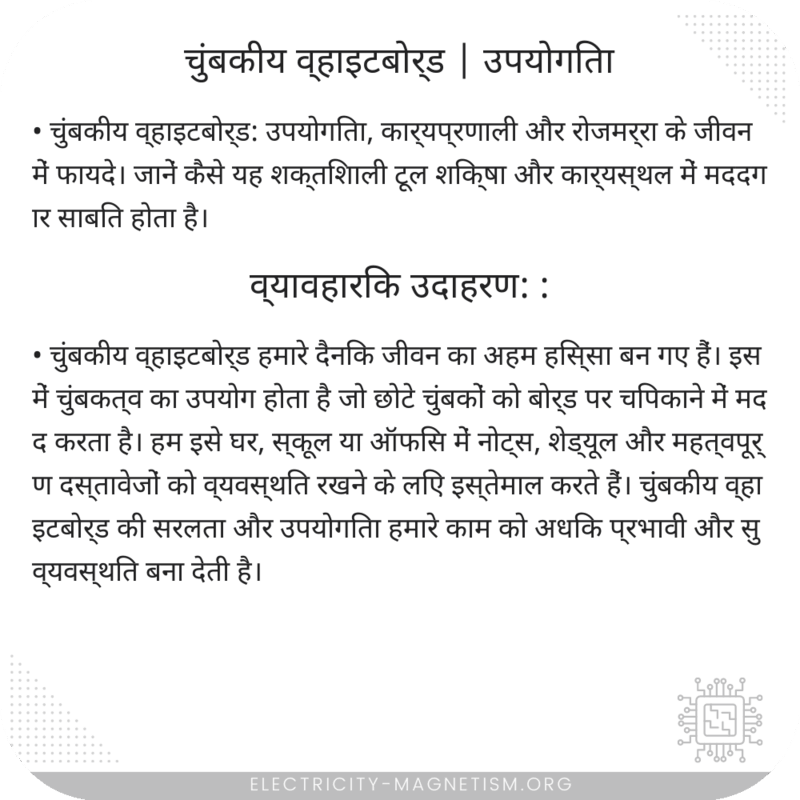 चुंबकीय व्हाइटबोर्ड | उपयोगिता