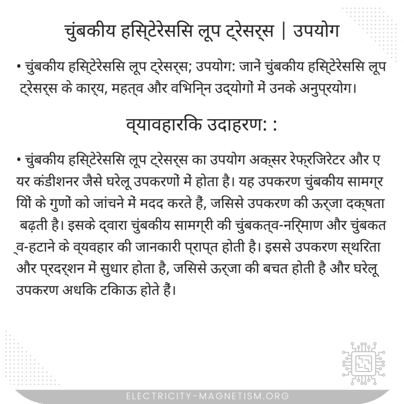 चुंबकीय हिस्टेरेसिस लूप ट्रेसर्स | उपयोग