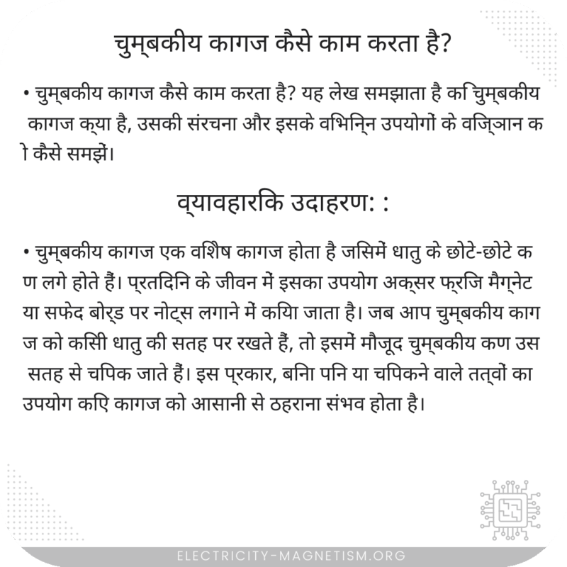 चुम्बकीय कागज कैसे काम करता है?