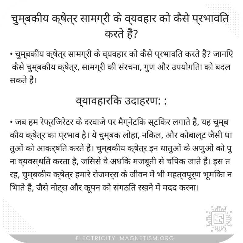चुम्बकीय क्षेत्र सामग्री के व्यवहार को कैसे प्रभावित करते हैं?