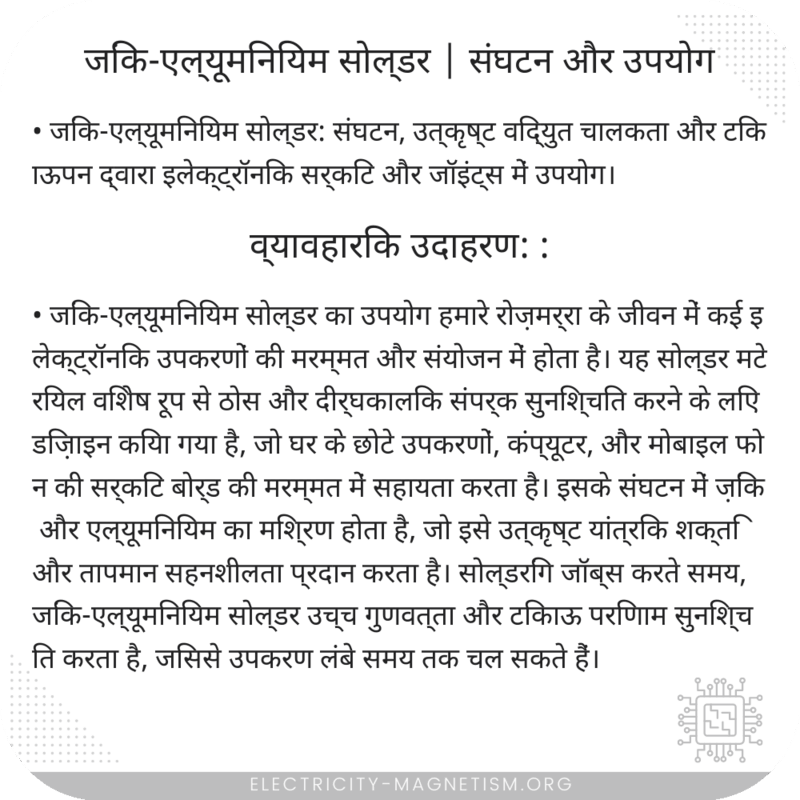 जिंक-एल्यूमिनियम सोल्डर | संघटन और उपयोग