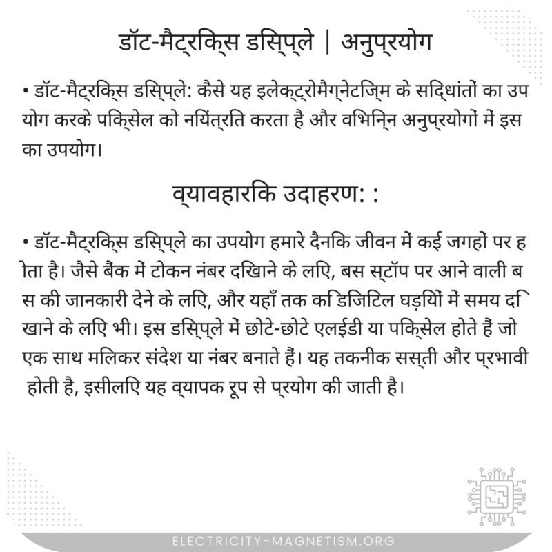 डॉट-मैट्रिक्स डिस्प्ले | अनुप्रयोग