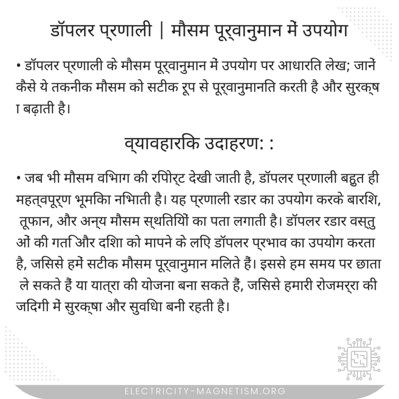 डॉपलर प्रणाली | मौसम पूर्वानुमान में उपयोग