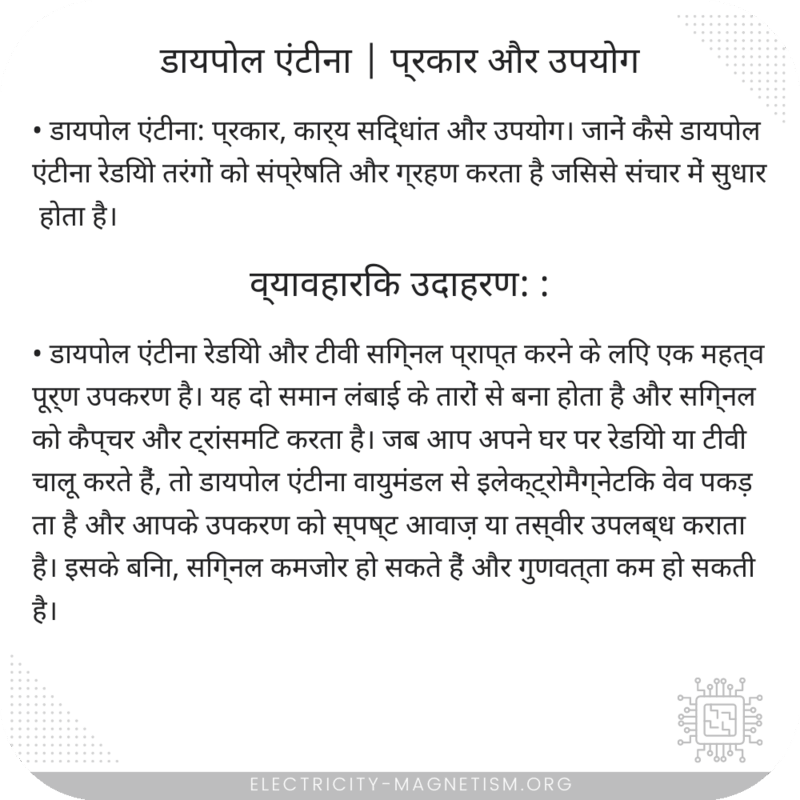 डायपोल एंटीना | प्रकार और उपयोग