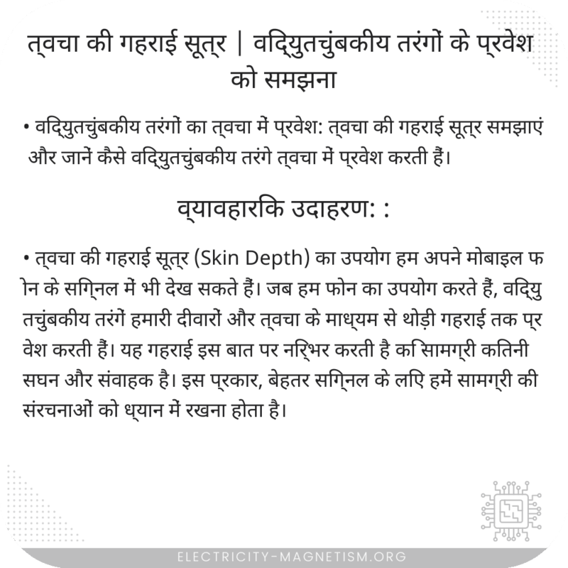 त्वचा की गहराई सूत्र | विद्युतचुंबकीय तरंगों के प्रवेश को समझना