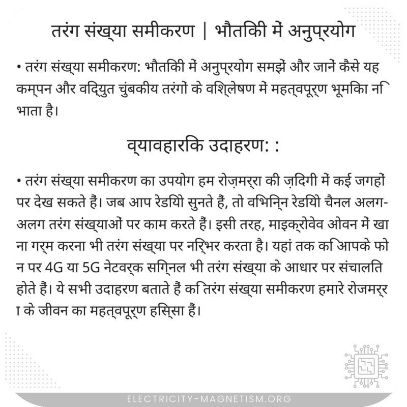 तरंग संख्या समीकरण | भौतिकी में अनुप्रयोग