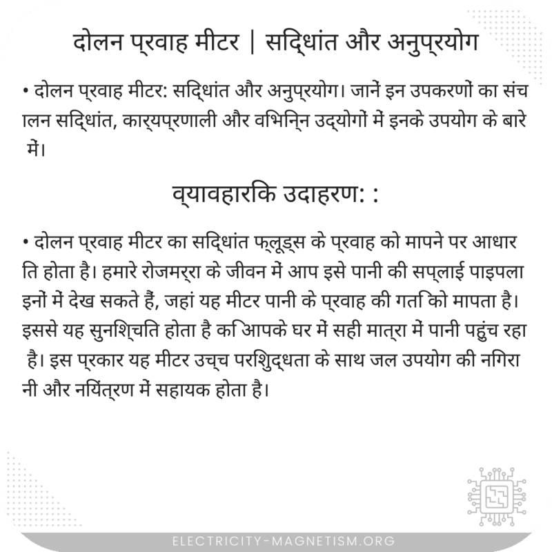 दोलन प्रवाह मीटर | सिद्धांत और अनुप्रयोग