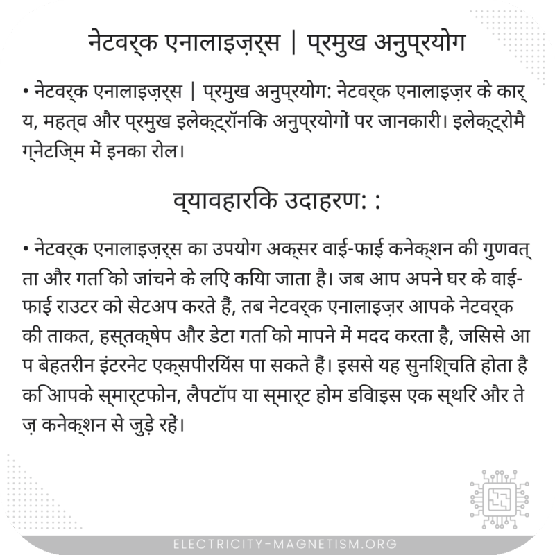नेटवर्क एनालाइज़र्स | प्रमुख अनुप्रयोग