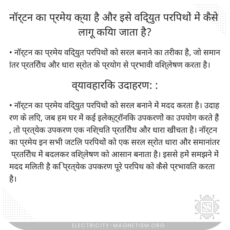 नॉर्टन का प्रमेय क्या है और इसे विद्युत परिपथों में कैसे लागू किया जाता है?