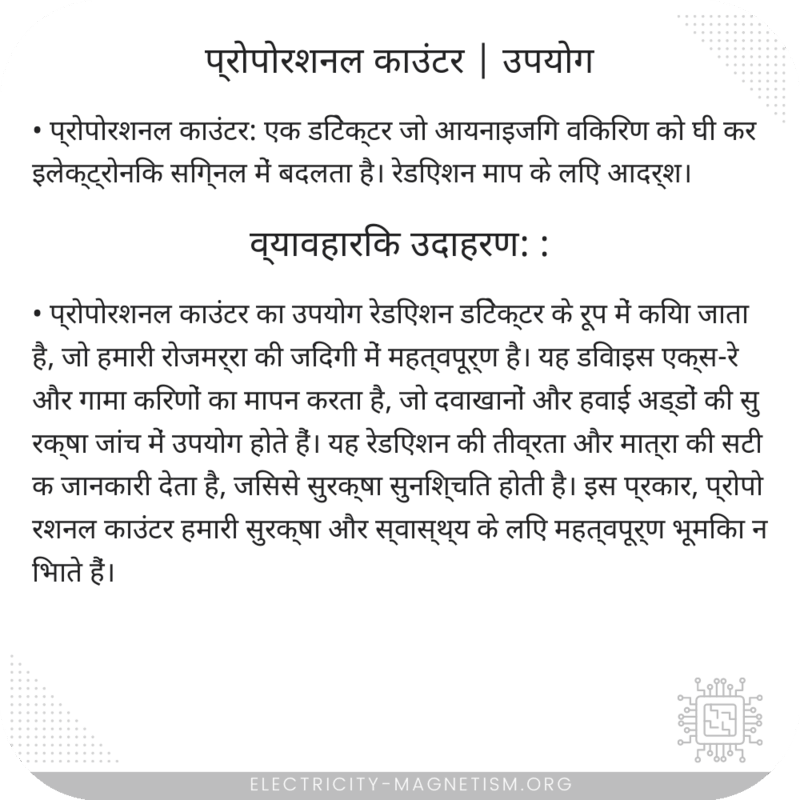 प्रोपोरशनल काउंटर | उपयोग