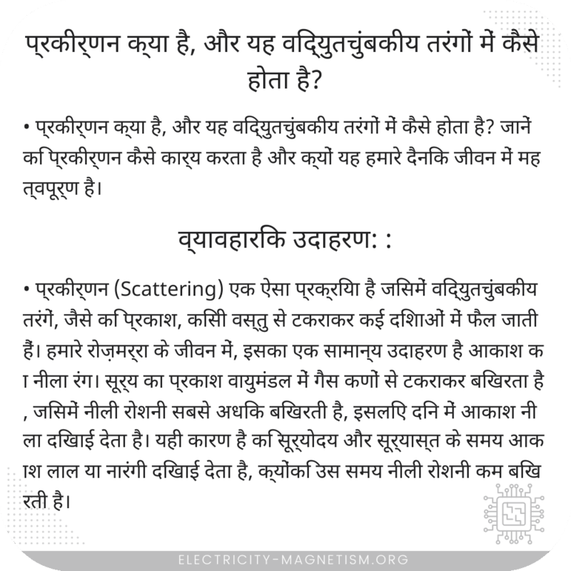 प्रकीर्णन क्या है, और यह विद्युतचुंबकीय तरंगों में कैसे होता है?
